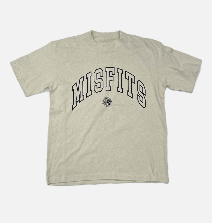 MISFITS UNIVERSITY OVERSIZED CREAM & BLACK TEE