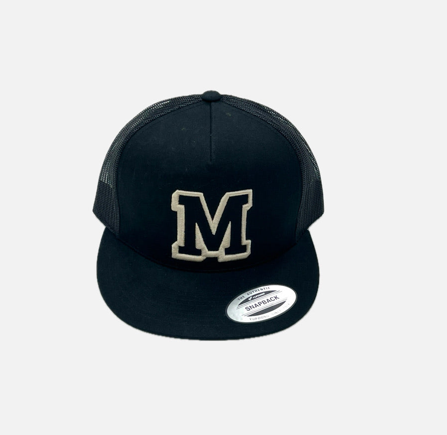 M LOGO Straight Bill Trucker Hat