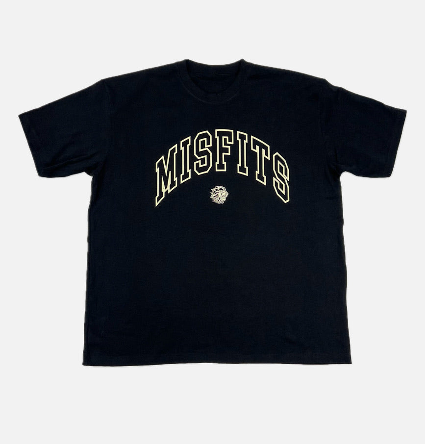 MISFITS UNIVERSITY OVERSIZED BLACK & CREAM TEE