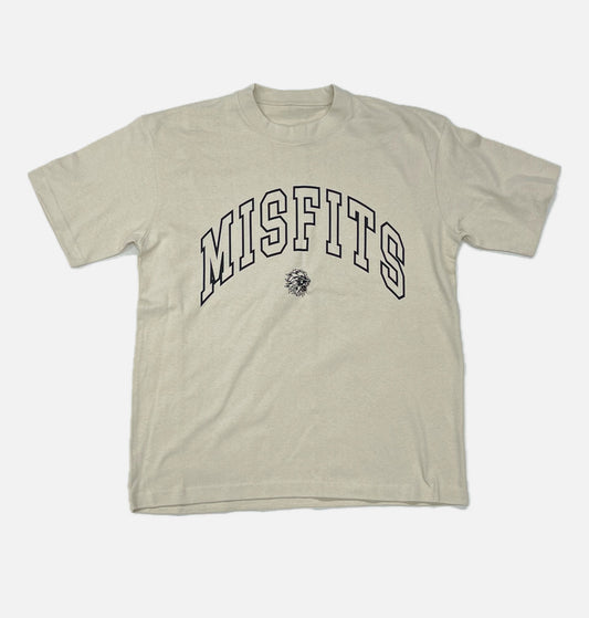 MISFITS UNIVERSITY OVERSIZED CREAM & BLACK TEE