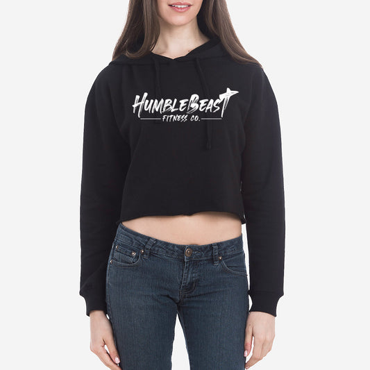 Classic Brush Stroke Logo Crop-Top Hoodie