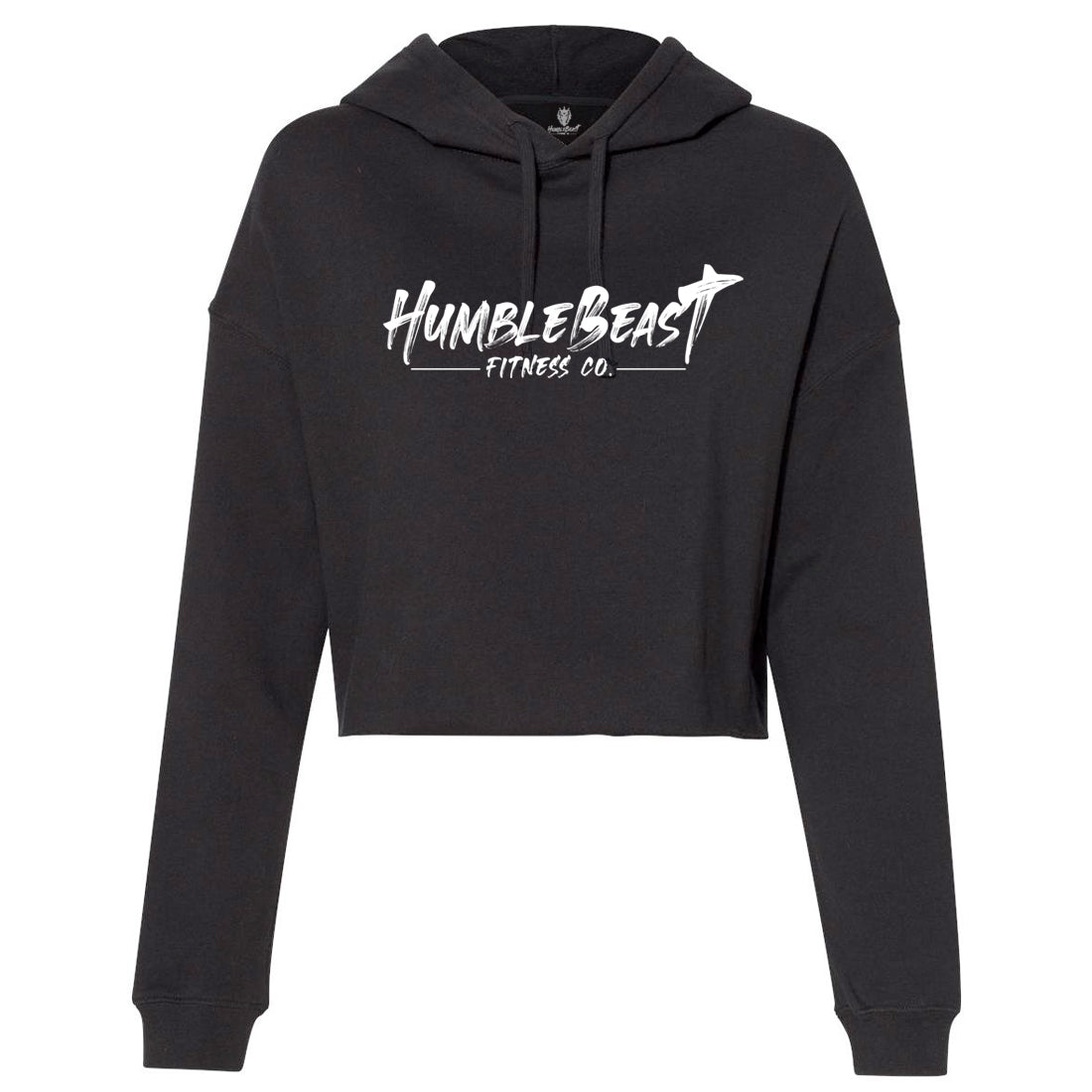 Classic Brush Stroke Logo Crop-Top Hoodie